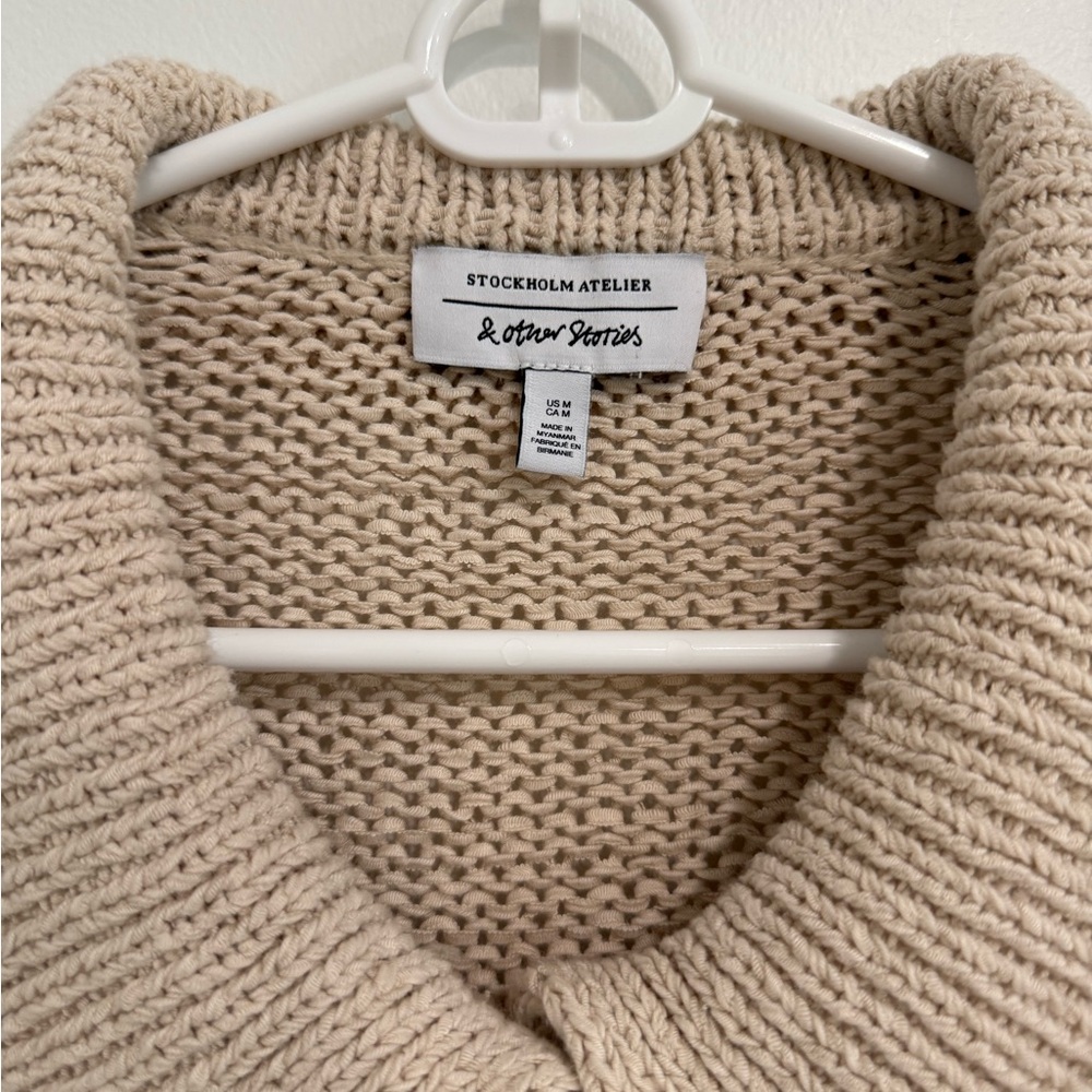 & Other Stories Beige Knit Cardigan - Picture 2 of 5